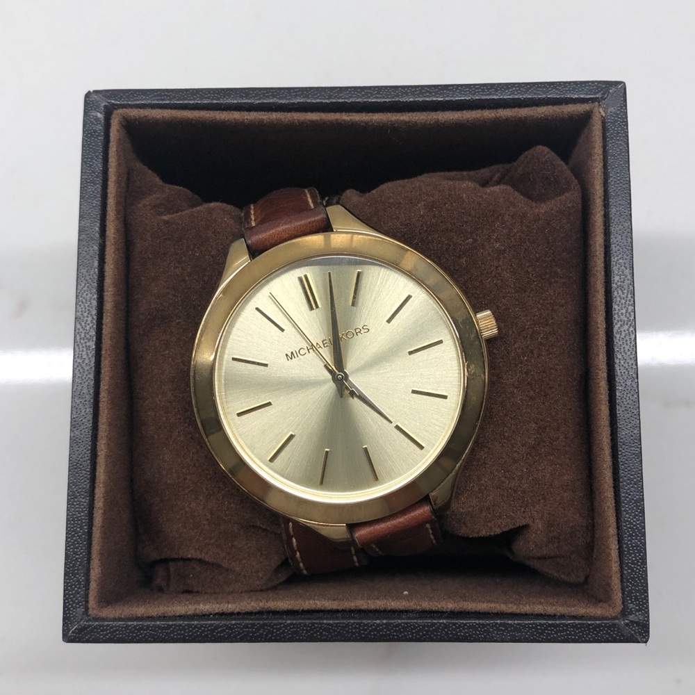 Michael Kors Leather Double Wrap Watch